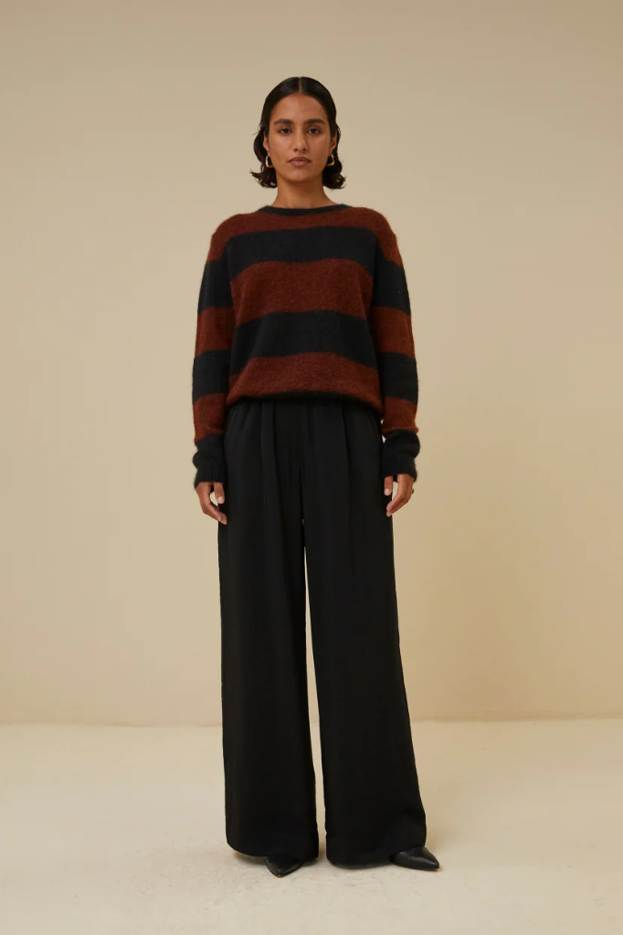 By Bar benji satin stripe pant 861 jet black